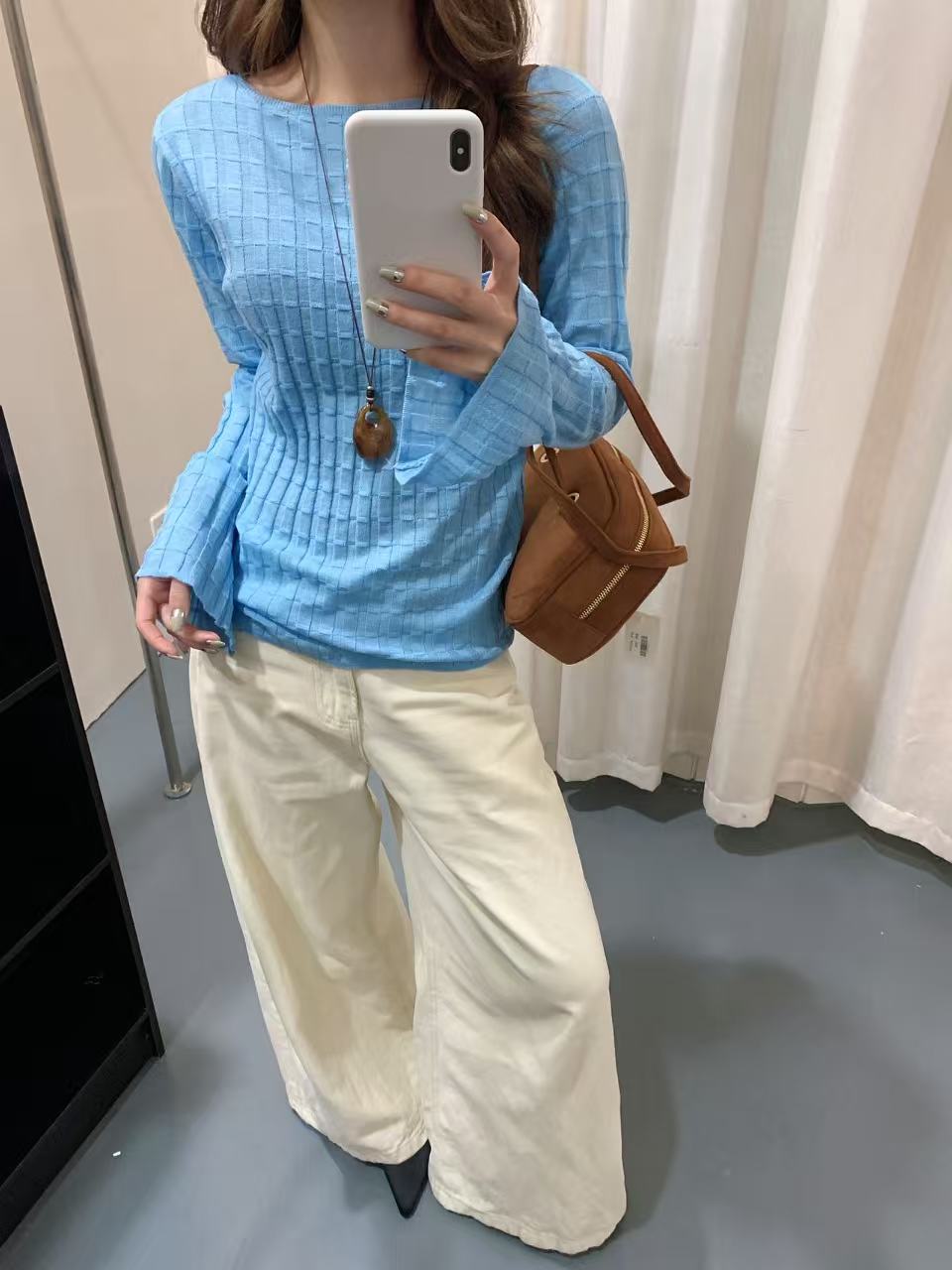 一字领绵羊毛亚麻针织衫女欧洲站2026早秋新款欧货女装时尚打底衫