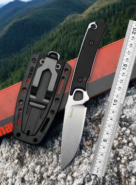 巴利豪斯户卡秀D2碳钢外防身刀野外生存刀猎刀随身便捷小直刀