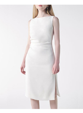 白色礼服女轻奢小众高端级感气质名媛晚宴年会收腰欧美生日连衣裙