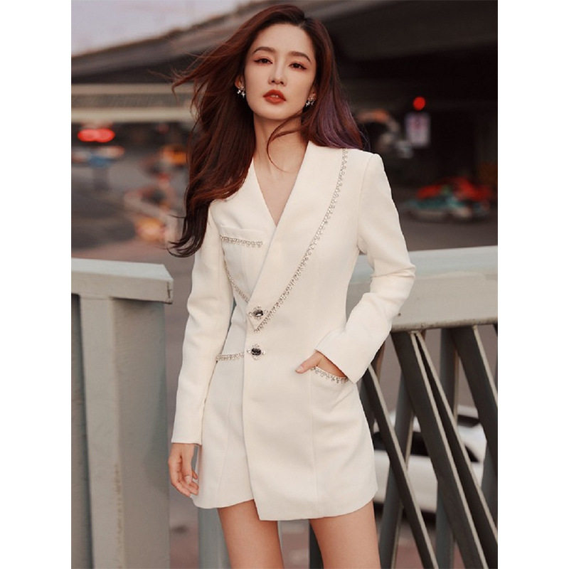 欧美名媛气质修身显瘦收腰复古时尚休闲高级感小众设计西装外套女