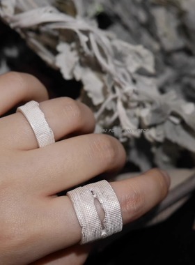 UNI FORCE乌腻力「Bandage」系列S990银破损绷带戒指