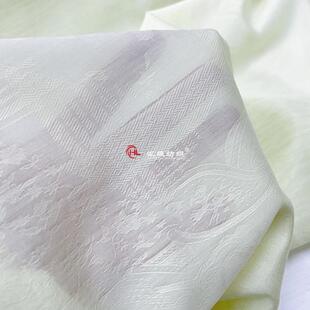 暗纹提花天丝棉布料夏季淡绿色轻薄汉服连衣裙设计师走秀服装面料
