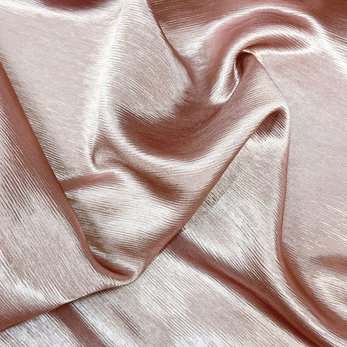 亚麻混纺亮面香芋色醋酸面料