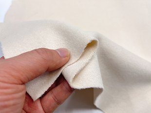 米黄色单面羊绒大衣面料短顺毛含毛羊毛毛料挺阔保暖服装设计布料