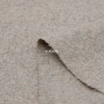 浅咖啡色粗花呢羊毛钢花毛料布料