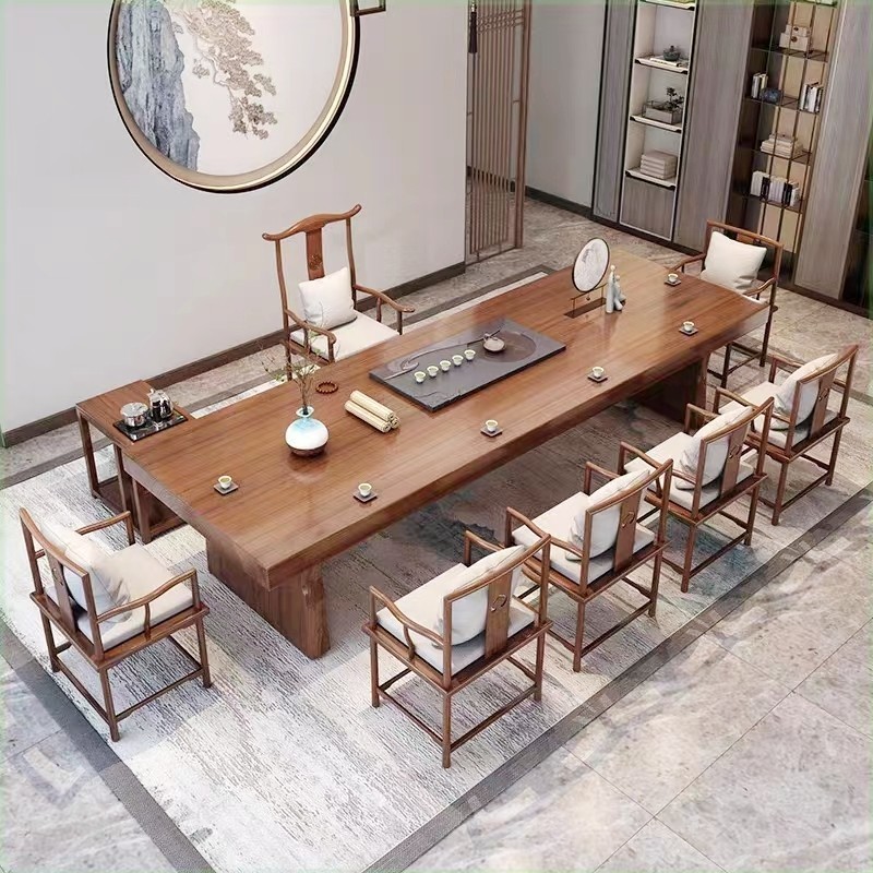 实木茶桌椅组合套装简约现代大板新中式禅意客厅泡茶台办公室茶几,住宅家具,茶几,淘宝优惠券,粉丝福利购,淘宝优惠卷