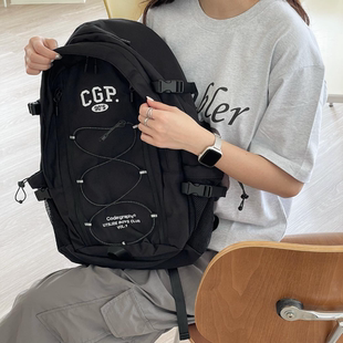 hoshi同款 韩国代购 CGP刺绣大容量双肩包学生运动外出多隔层书包