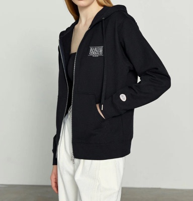 韩国代购 marithe连帽卫衣运动休闲开衫男女情侣同款长袖秋冬帽衫