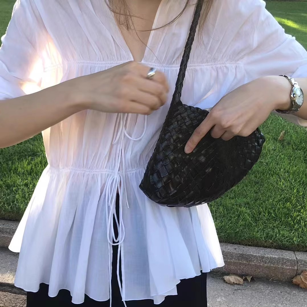 韩国OUNCE长袖v领薄款衬衫