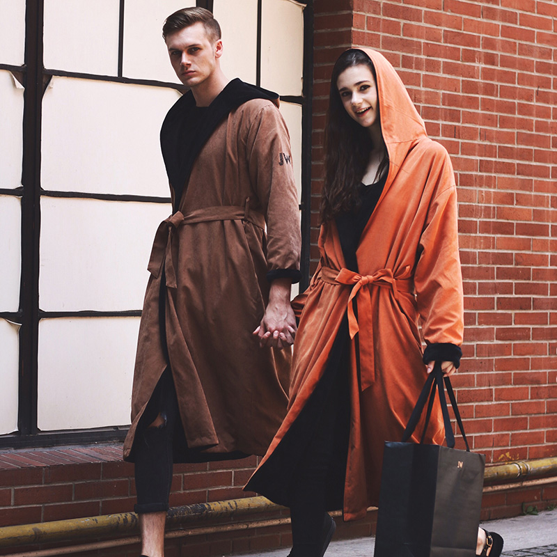 睡袍时尚水钻长款加厚保暖浴袍