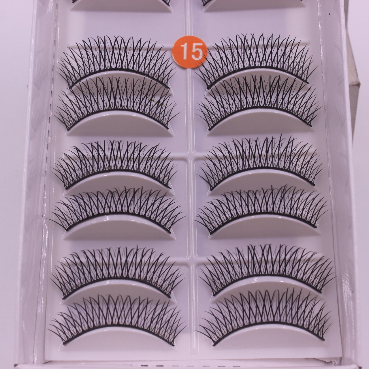 黑梗硬梗假睫毛自然交叉网状日常纤长上班中间加长可撑双眼皮10对