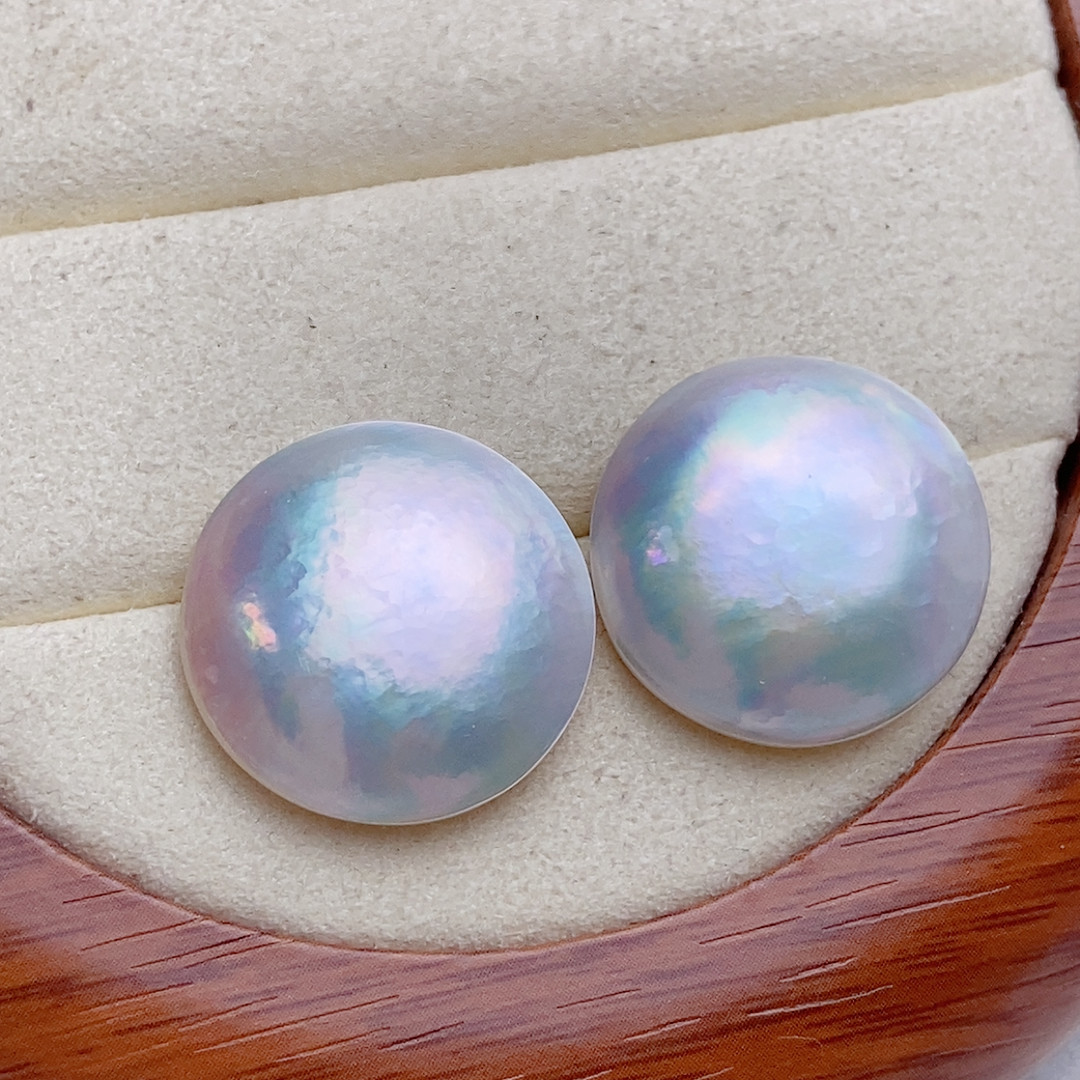 极光彩虹光，白色澳洲海水马贝耳钉20-21mm,珠宝/钻石/翡翠,耳饰,淘宝优惠券,粉丝福利购,淘宝优惠卷