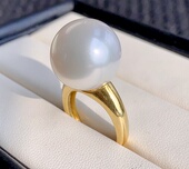 极微瑕 巨大澳白戒指 正圆极强光 16.4mm