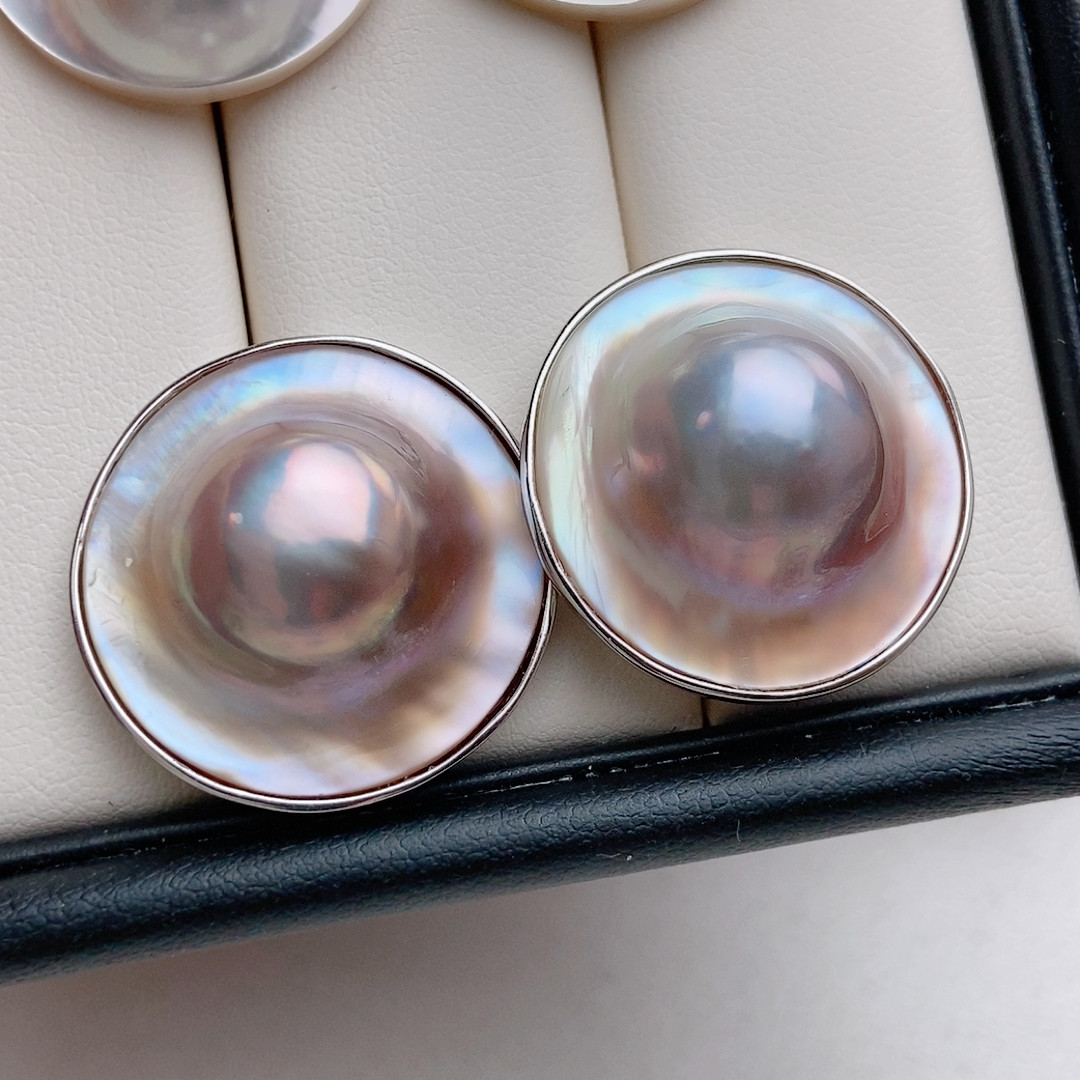 极光紫红色日本奄美岛海水马贝耳钉,珠宝/钻石/翡翠,耳饰,淘宝优惠券,粉丝福利购,淘宝优惠卷