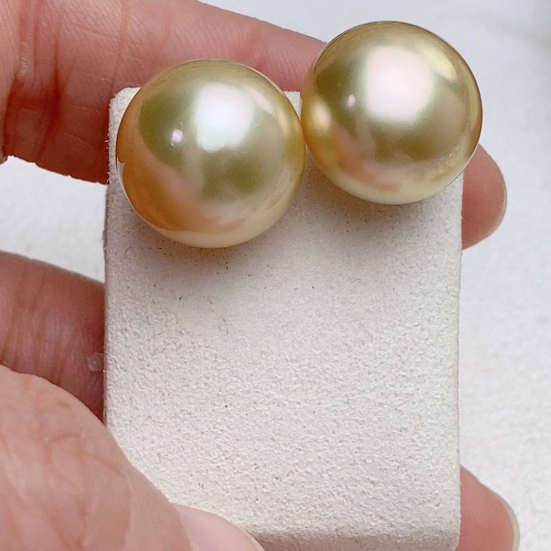 极光浓金天然金珠耳钉14.8mm，18K,珠宝/钻石/翡翠,耳饰,淘宝优惠券,粉丝福利购,淘宝优惠卷