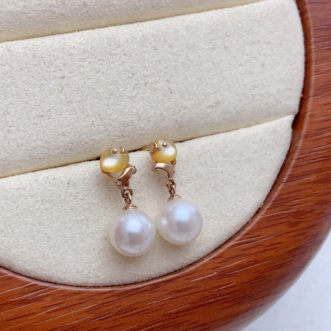 库存清，14K黄金耳钉，7-7.5akoya,珠宝/钻石/翡翠,耳饰,淘宝优惠券,粉丝福利购,淘宝优惠卷