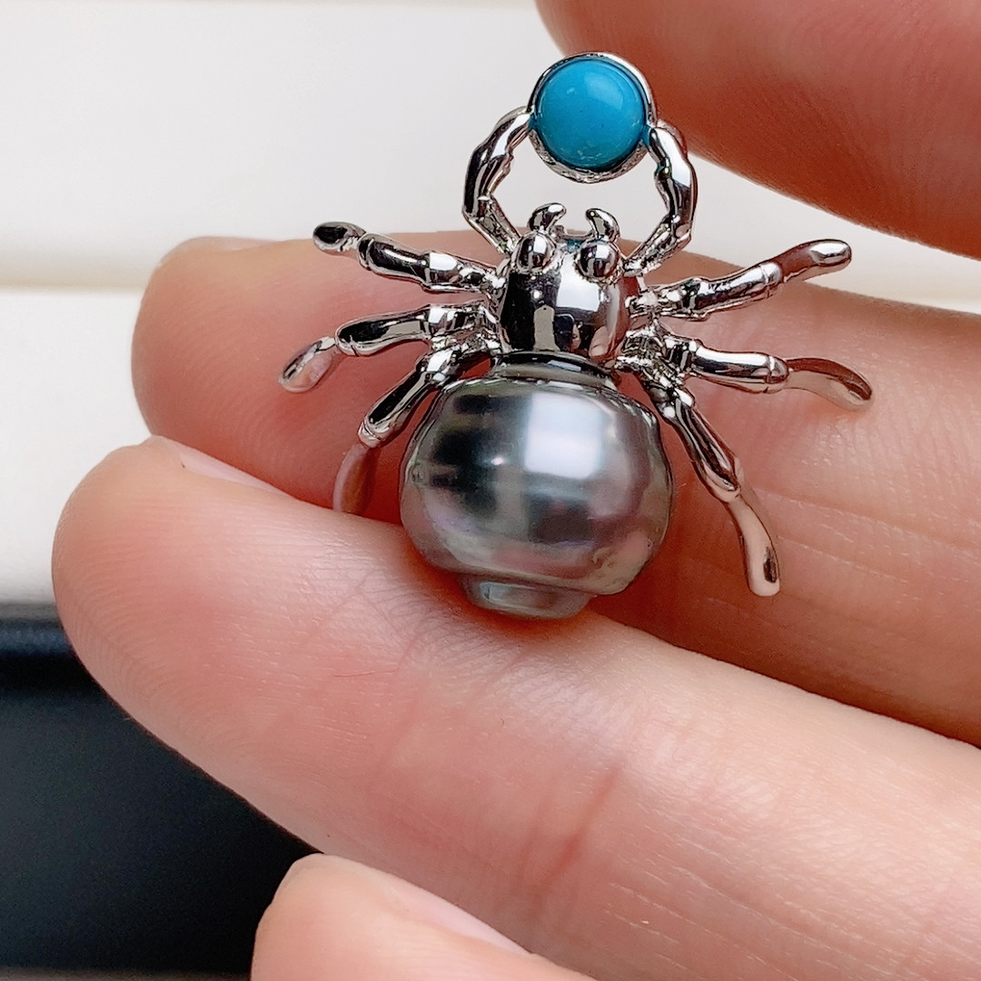 蜘蛛款，精工纯银，大溪地，绿松石胸针，耳钉,珠宝/钻石/翡翠,耳饰,淘宝优惠券,粉丝福利购,淘宝优惠卷