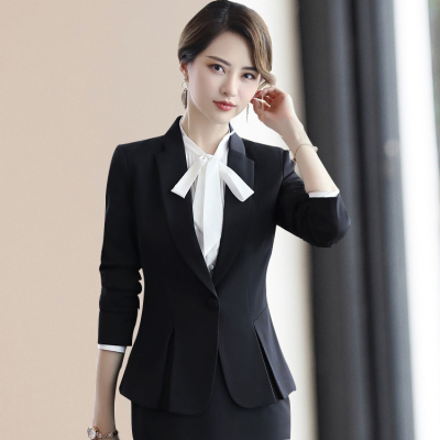 秋天职业套装女士西装长袖酒店餐饮服务员工装美容院工作服女套裙