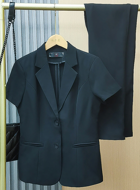 夏季西装套装女薄款短袖职业装正装酒店前台接待工作服西服女外套