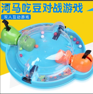 抖音儿童亲子小号河马乌龟吃豆吃珠桌面游戏双人对战益智玩具礼物