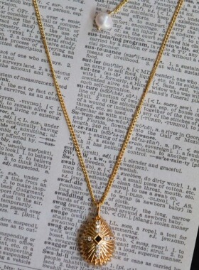 A·S 原创设计暗黑风复古十字架镶嵌美式中古毛衣项链精致饰品