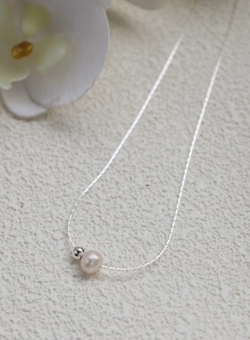 A·S《人鱼的眼泪》气质极简风淡水珍珠项链韩系简约银质锁骨链