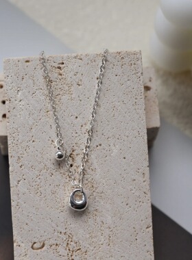 A·S简约小众迷你小银坨项链小巧精致气质锁骨项链