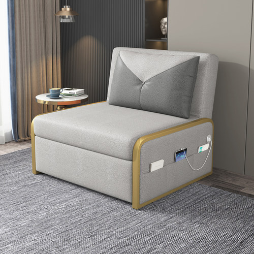 科技布轻奢简约风可以当两用床