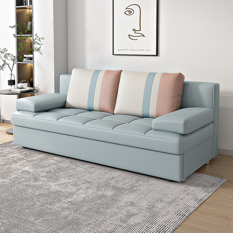 小户型沙发床客厅 三人位两用科技布伸缩床 可折叠带储物推拉伸缩