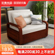实木沙发床科技布客厅2023年新款 折叠床可睡觉家用 单人小户型中式