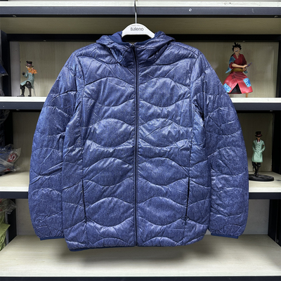 班尼路秋冬新款男装轻薄保暖迷彩羽绒服时尚休闲连帽外套88837542