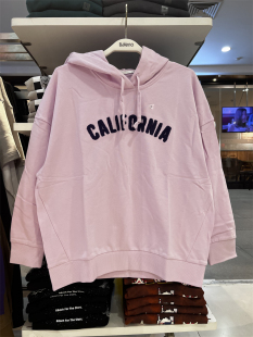 班尼路秋季新品女装 休闲百搭舒适连帽套头刺绣长袖卫衣88903601