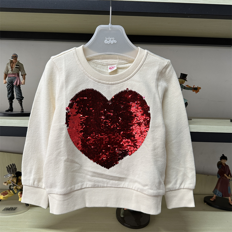 班尼路童装春秋新款趣味双面珠片女童卫衣小中大童上衣82903215