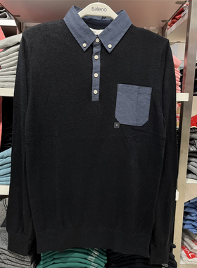 班尼路2020男装春秋新款简约百搭翻领POLO衬针织毛衣长袖88805101