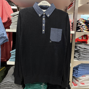 88805101 简约百搭翻领POLO衬针织毛衣长袖 班尼路2020男装 春秋新款