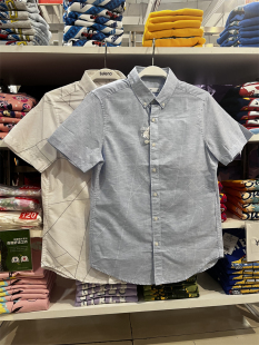 新品 格子短袖 男装 棉麻休闲衬衫 衬衣88904012 青年时尚 班尼路夏季