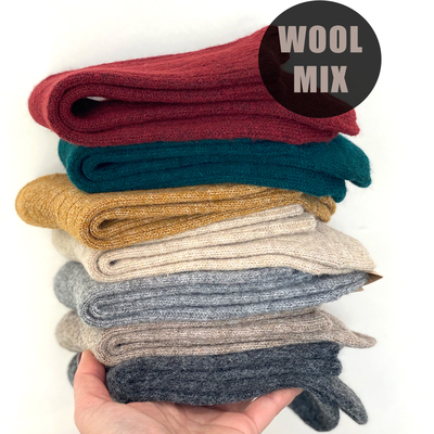 日单秋冬羊毛女袜加厚保暖