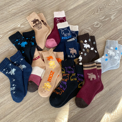 加厚羊毛毛圈女袜中筒袜