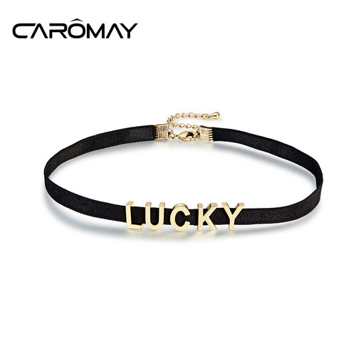 幸运字母lucky颈链女短款锁骨