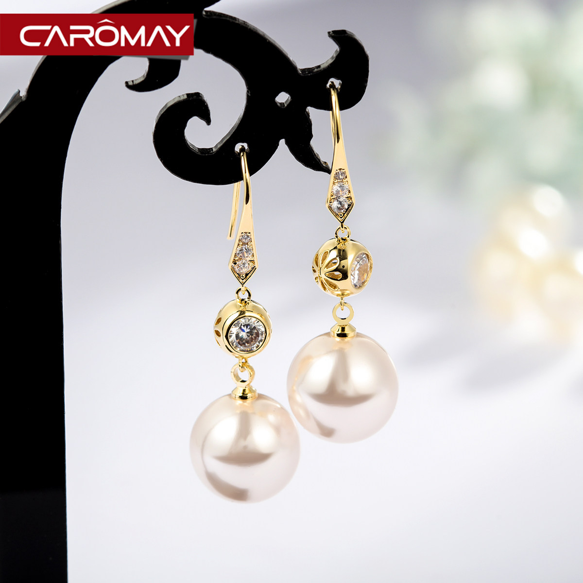 高级感耳环2023新款潮网红仿珍珠长款耳坠女韩国气质百搭个性耳饰