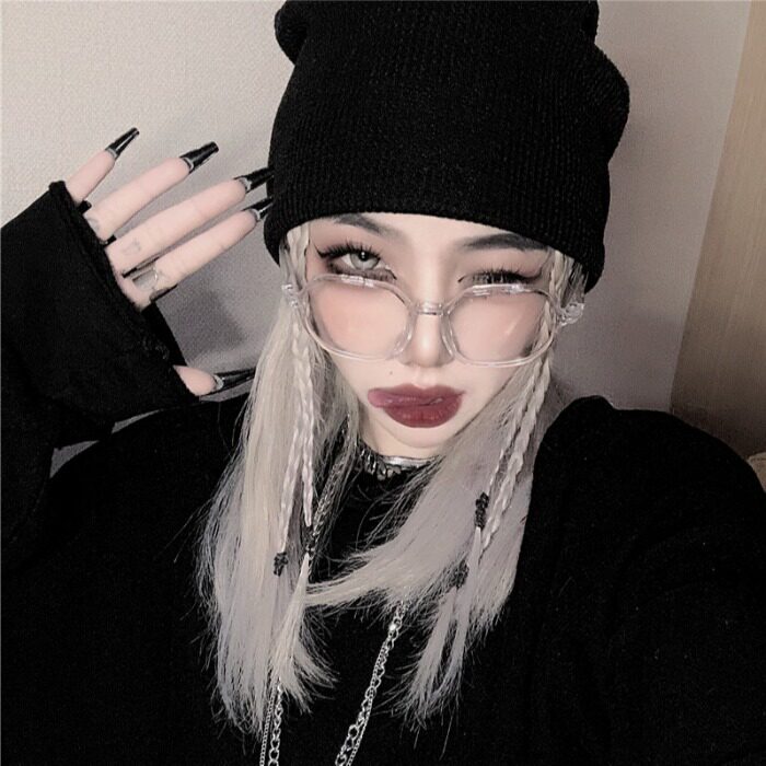 mapogo 复古ins百搭嘻哈网红蹦迪透明平光镜潮人眼镜学生潮男女款