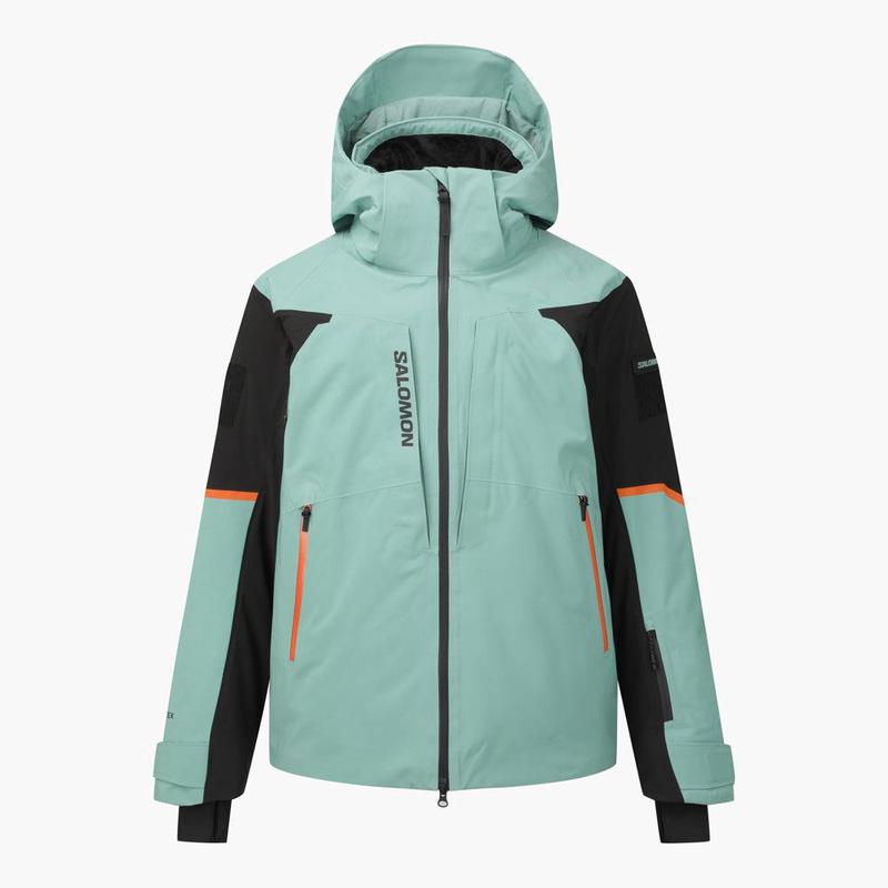 代购SALOMON萨洛蒙男士冲锋衣防水防风保暖滑雪服连帽长袖