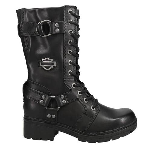 海外代购Harley Davidson/哈雷戴维森女士骑行鞋轻便易穿脱高筒
