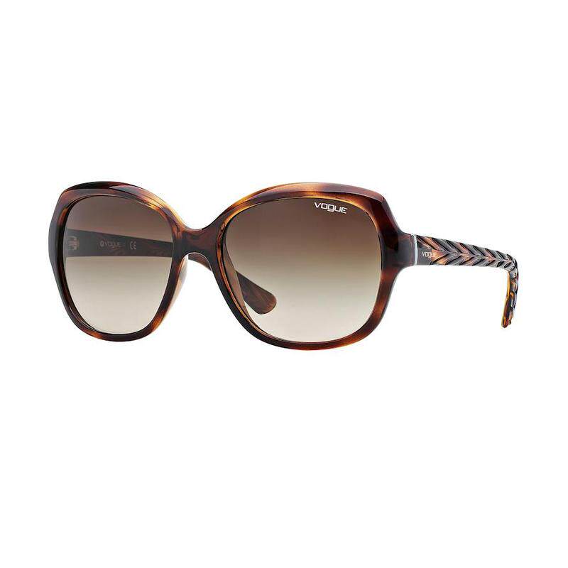 代购vogue男士太阳镜防紫外线可配近视渐变镜片轻盈方形渐变棕色