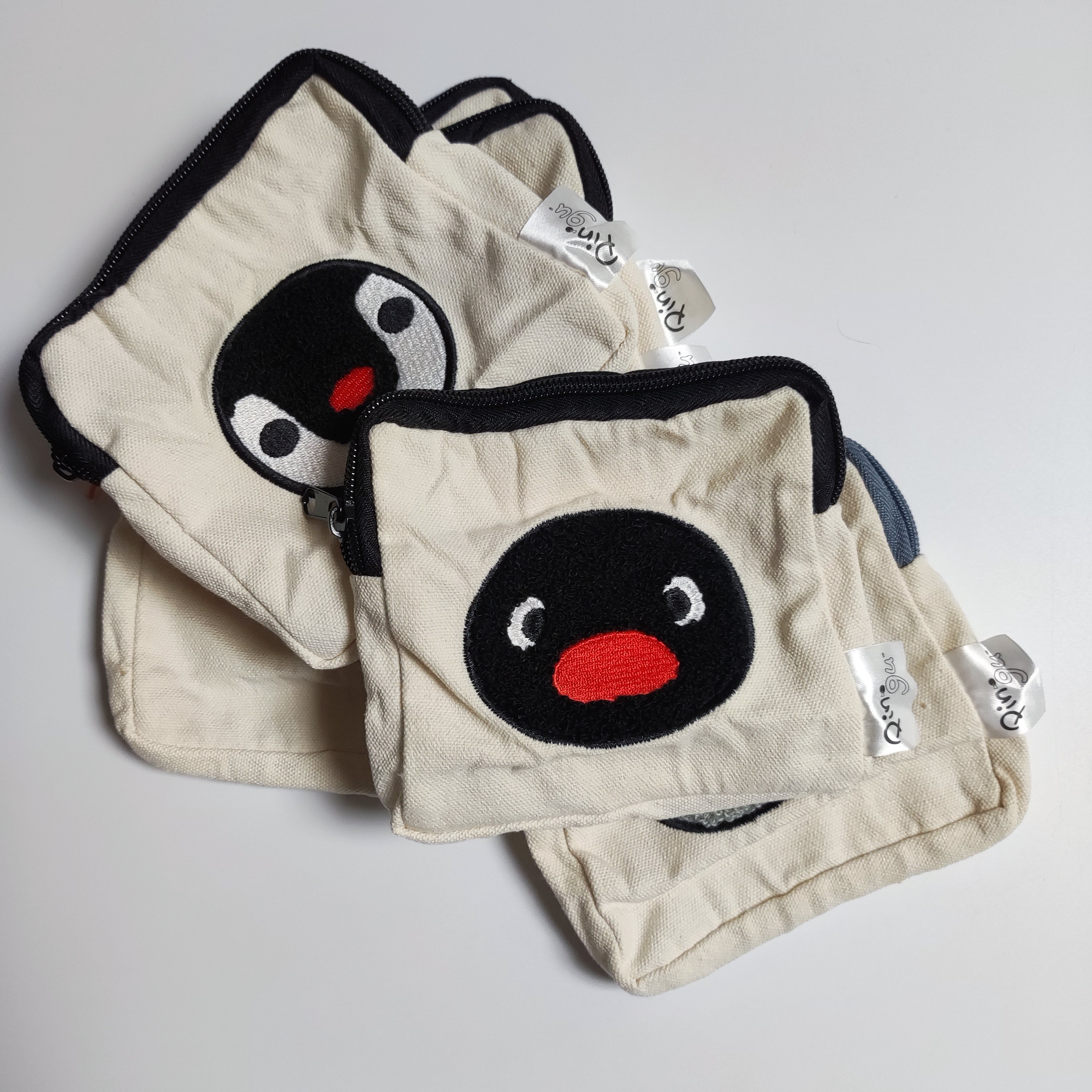 日本pingu企鹅家族卡通包女棉质拉链收纳袋大容量便携可爱浅米色,箱包皮具/热销女包/男包,钥匙包,淘宝优惠券,粉丝福利购,淘宝优惠卷