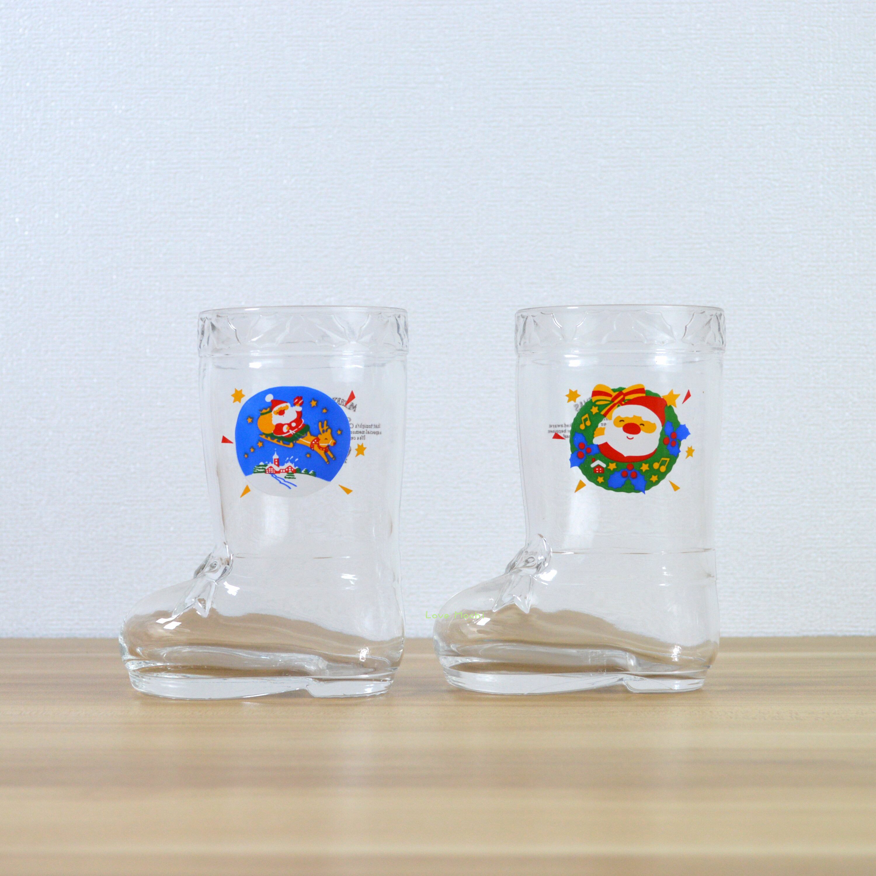 日本肯德基kfc靴子形状玻璃杯造型1989年制圣诞节礼物可放糖果