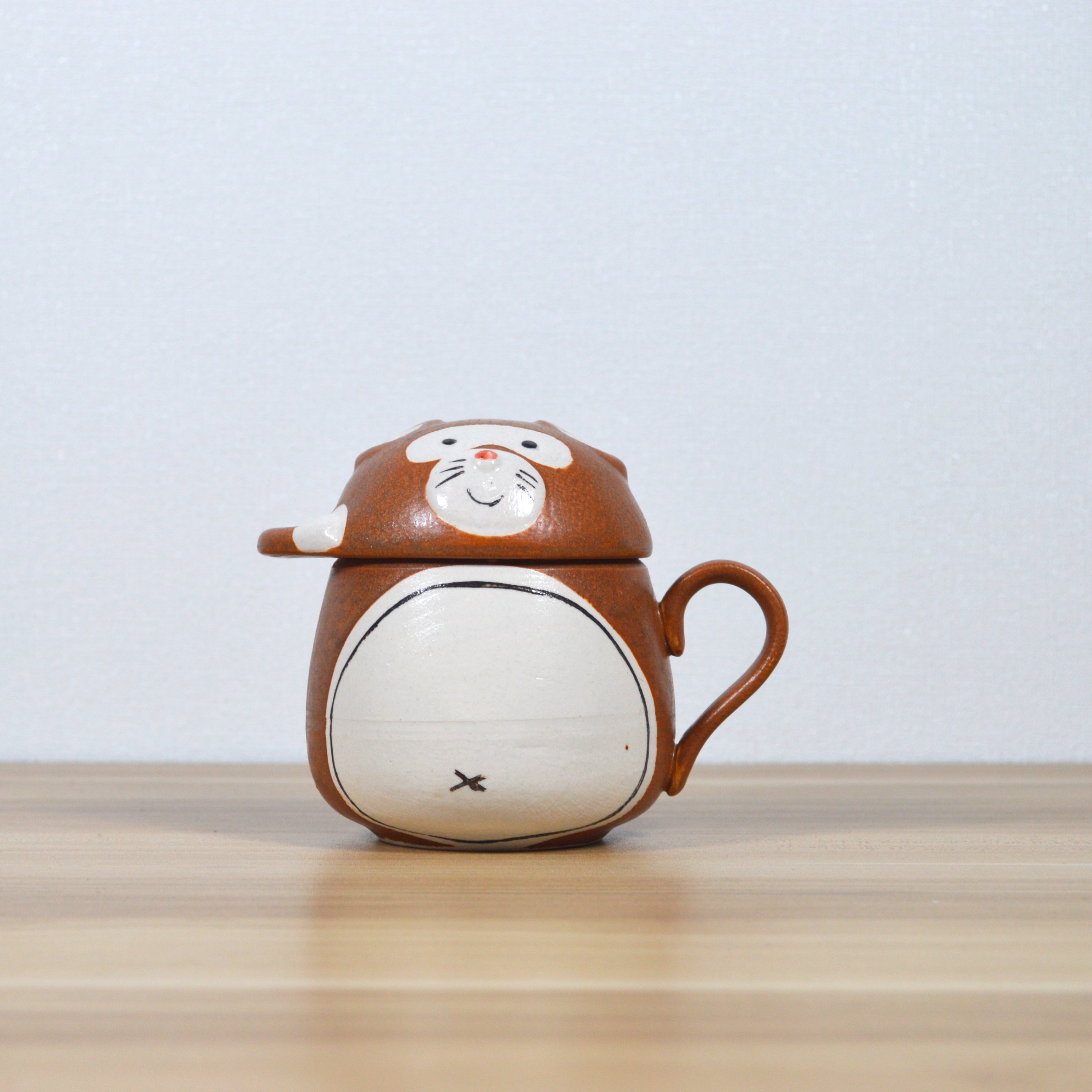 日本作家手作粗陶马克杯龙猫造型咖啡杯可爱独家珍品