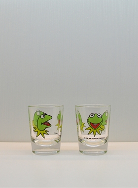 韩国卡通ins小兔子小青蛙小鲸鱼玻璃杯2oz小酒杯烧酒杯清酒杯
