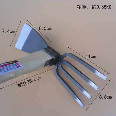新品全钢四齿耙锄头耙子四齿两用锄耙日式片手锄栽花松土钓鱼家用