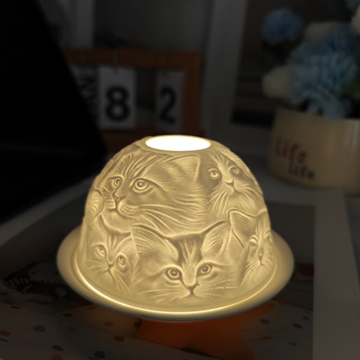 茶蜡灯透光瓷灯瓷烛台欧式烛帘瓷灯Porcelain Tealight dome白瓷